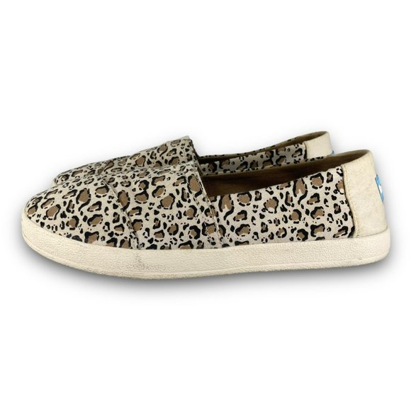 Toms Avalon Leopard Flats 10015236 Slip On Shoes Loafers Beige Brown Women 9 - Picture 2 of 10